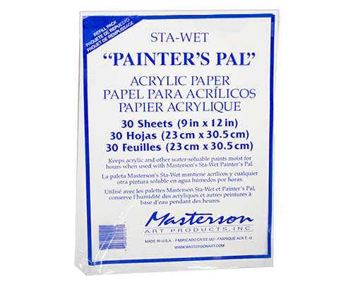Masterson Sta-Wet "Painter’s Pal" Acrylic Paper Refill – 30 Sheets – 9 x 12 in.