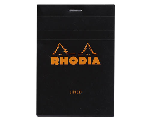 Rhodia Pad – Black – Lined – 8.5 x 12 cm