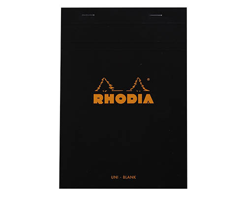 Rhodia Pad –  Black – Blank – 5.8 x 8.3 in.
