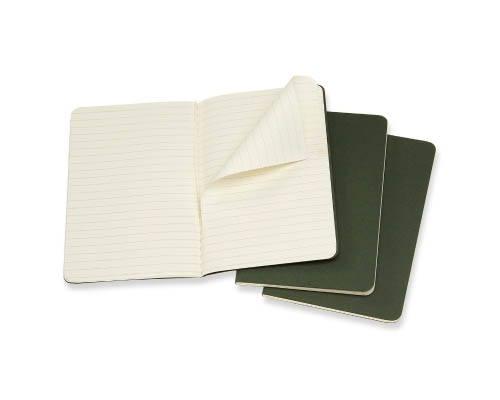 Moleskine Cahier Journal  Myrtle Green  Plain Layout  Set of 3  Large