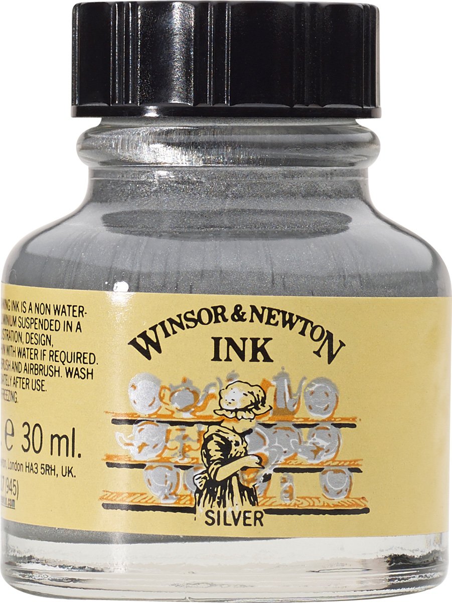 Winsor & Newton Drawing Ink – 30mL – Silver