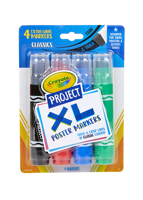 Crayola XL Poster Markers - Classic Pack of 4