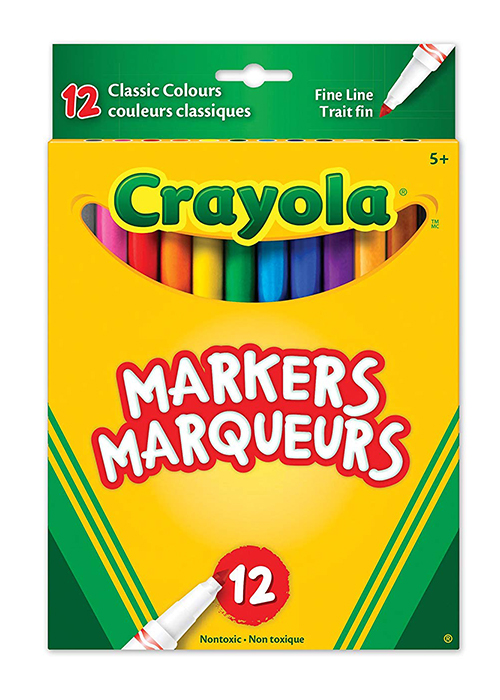 Crayola Classic Markers - 12 Pack Fine