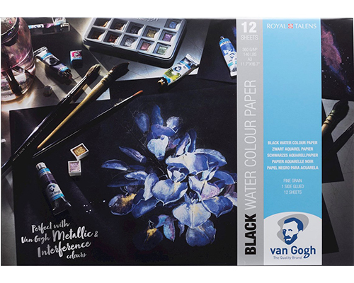 Van Gogh Black Watercolour Pad - 11.7 x 16.5 in. - A3 size.