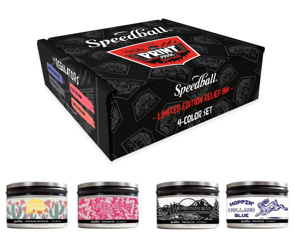 Speedball Print Posse Relief Ink Set of 4 - The Regulators