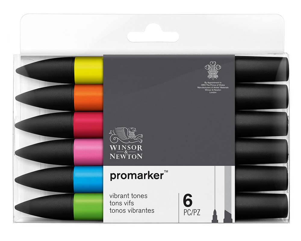 Winsor & Newton ProMarker Set of 6 - Vibrant Tones