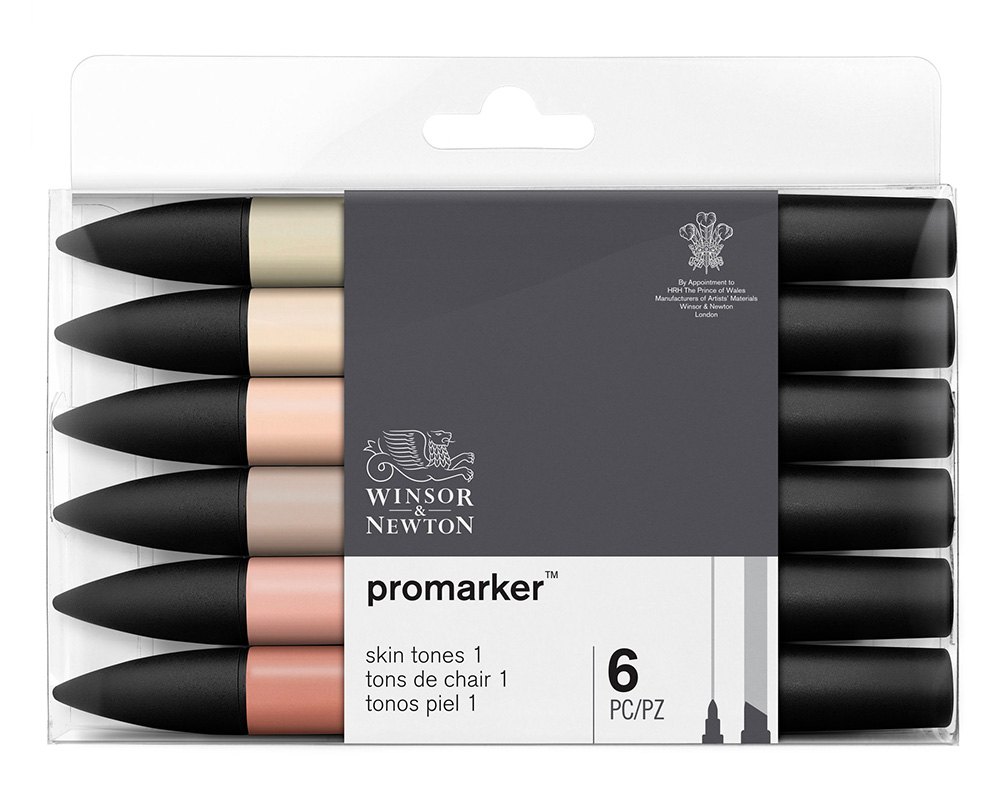 Winsor & Newton ProMarker Set of 6 - Skin Tones Set #1 