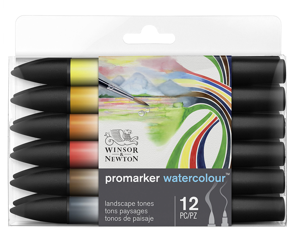 Winsor & Newton Promarker Watercolour - Set of 12 Landscape Tones