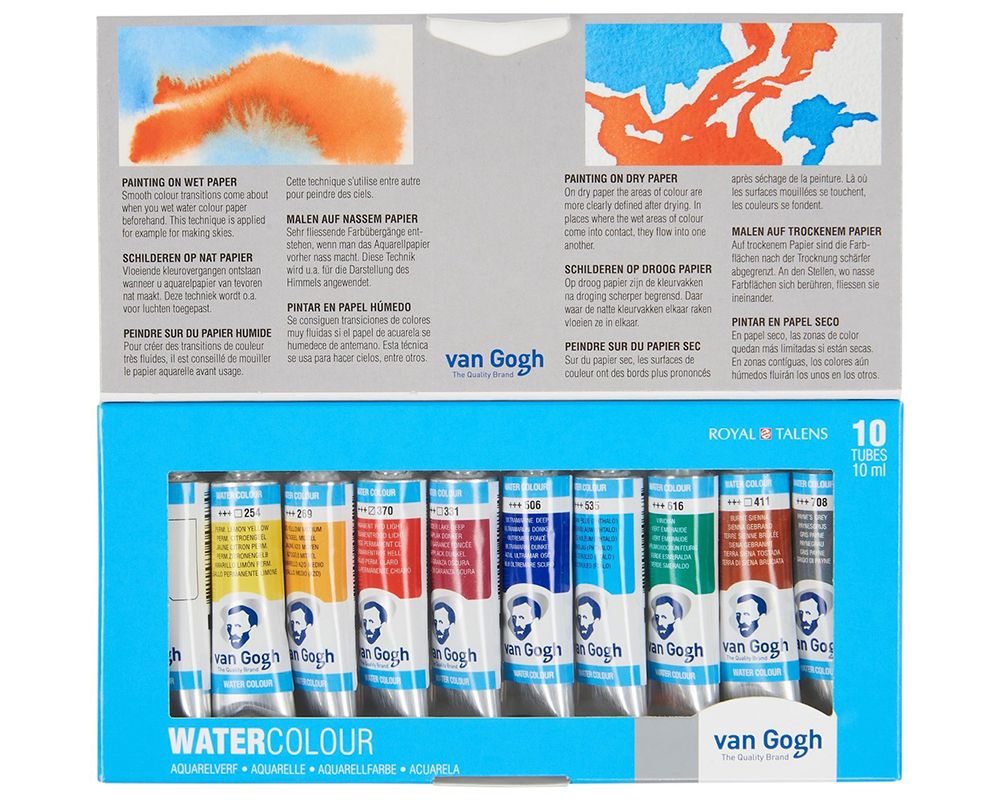 Van Gogh Watercolour Paints -  General Selection of 10 x 10mL