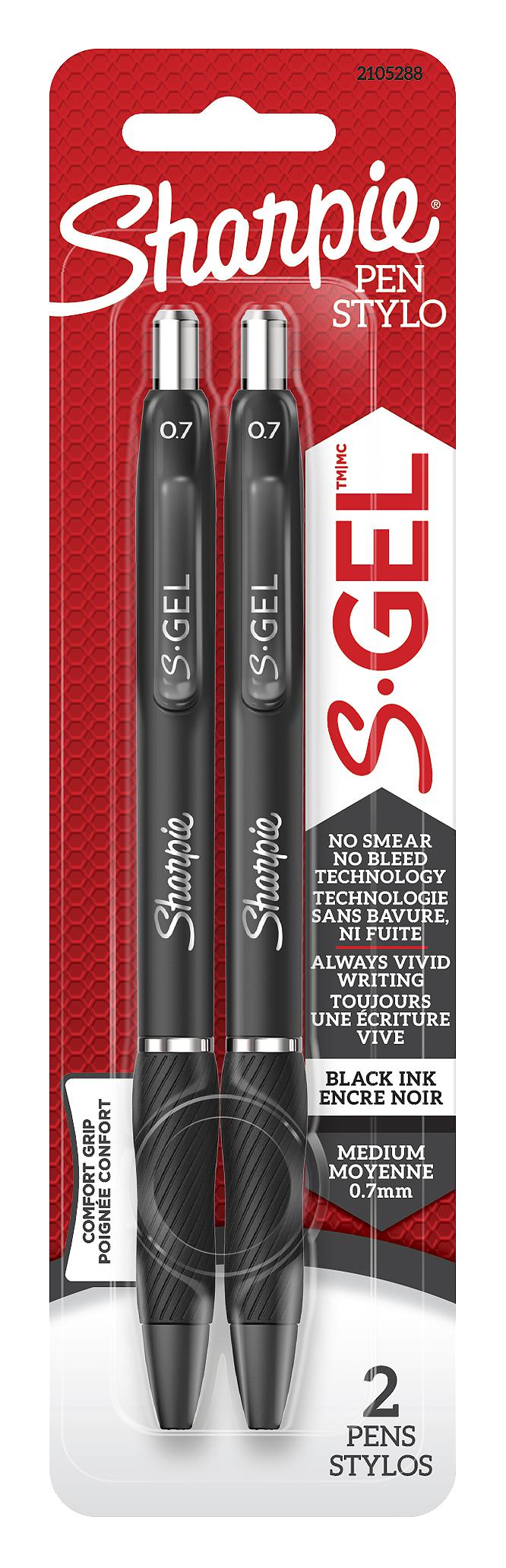 Sharpie S Gel Pen .7mm Black 2pk