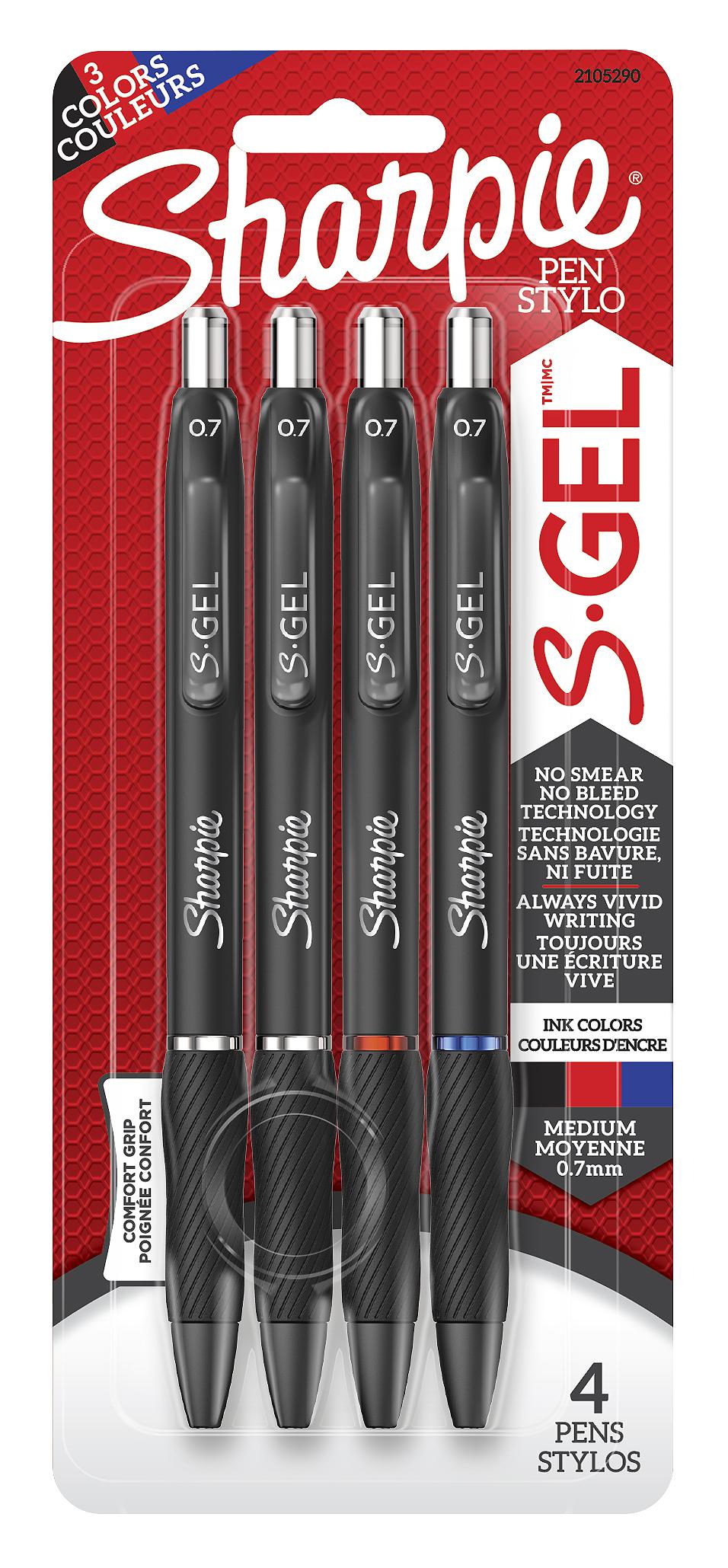 Sharpie S Gel Pen .7mm Asst 4pk