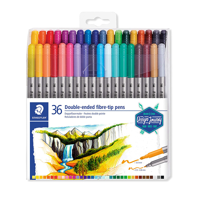 Staedtler Fibre Tip Duo Markers, 36 Pack