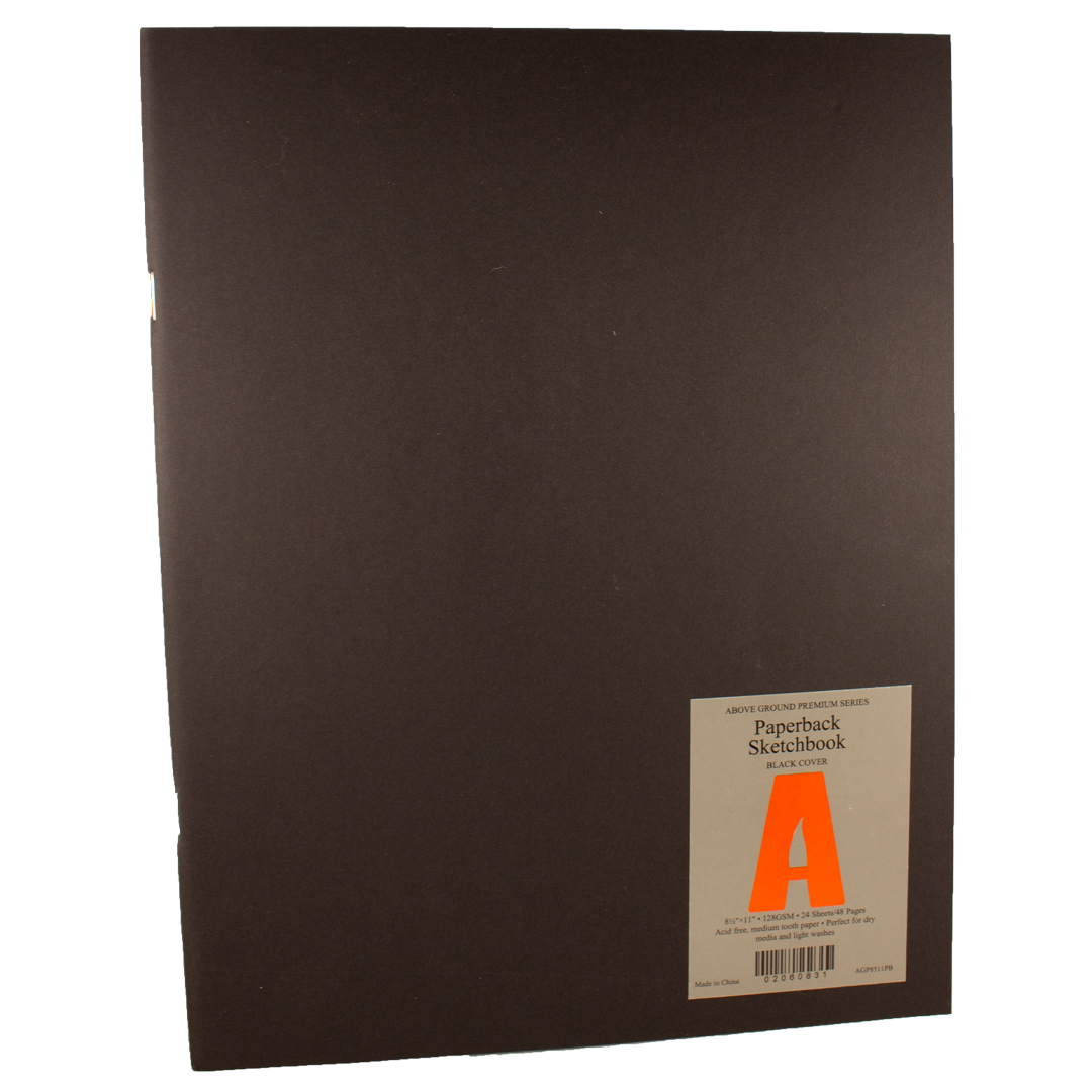 Above Ground Premium Paperback Sketchbook - Black - 8.5 x 11 in.