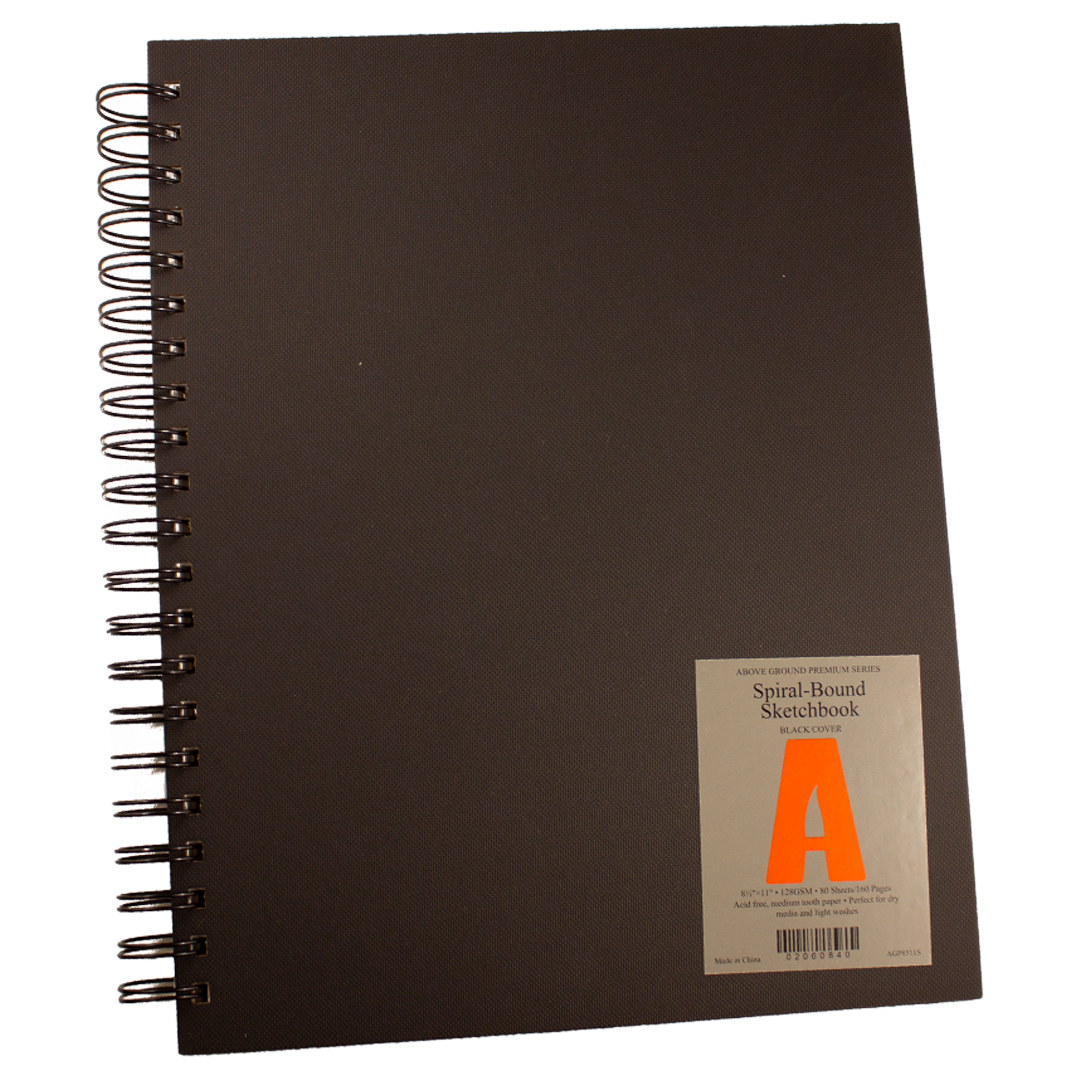 Above Ground Premium Spiral-bound Sketchbook - Black 8.5 x 11 in. 