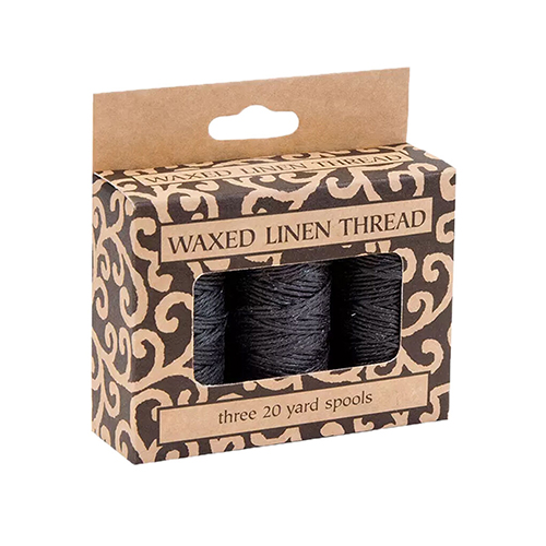 Lineco 3-Pack Waxed Linen Thread – Black