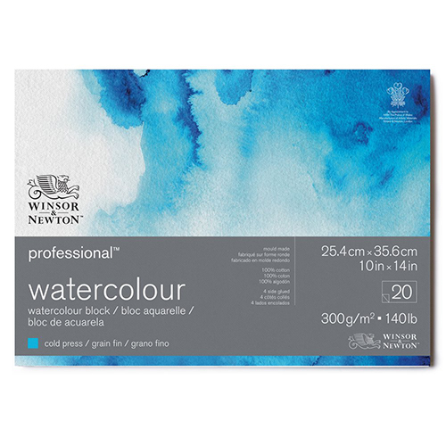 Winsor & Newton - Watercolour Professional Cold Press Block - 20 sheets  10 x 14