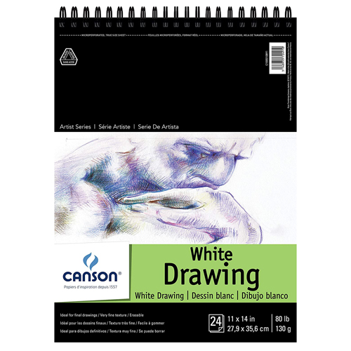 Canson Artist Series Pure White Drawing Pad - 11"X14" 24 Sheets