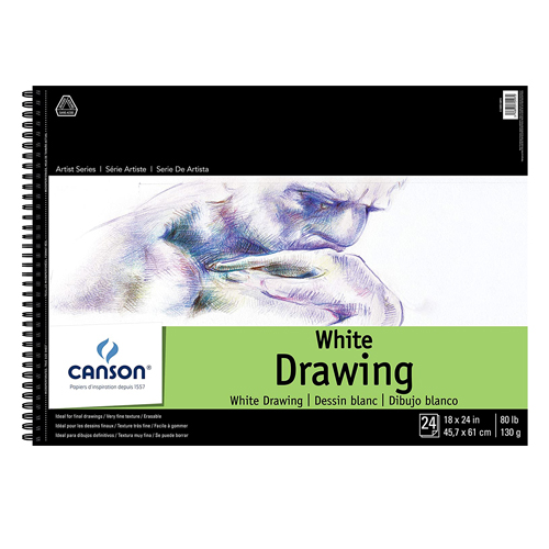 Canson Artist Series Pure White Drawing Pad - 18"X24" 24 Sheets