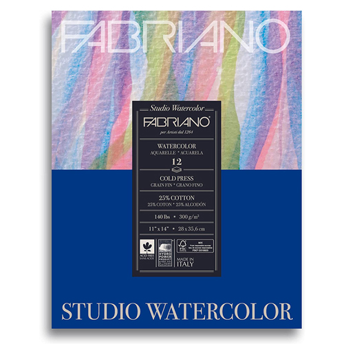 Fabriano Studio Cold-Press Watercolour Pad 11 x 14 in.