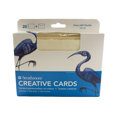 Strathmore Creative Cards - 5" x 7" - Pack of 20 - Ivory Deckle