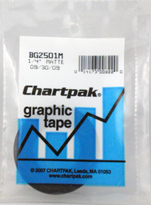 Chartpak Graphic Tape 1/4 x 324 Black Matte