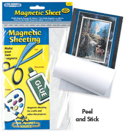 Flexible Magnet Sheet with Adhesive–5”x8”x.020”th