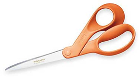 Fiskars 8” Bent Orange Handle Scissors