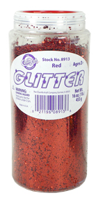 Glitter 1lb Shaker Bottle Red