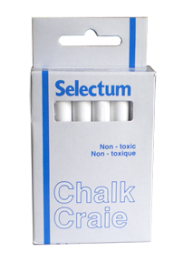 Selectum Dustless White Chalk box of 12
