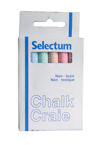 Selectum Dustless Assorted Coloured Chalk box-12