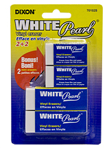 Dixon White Pearl Vinyl Eraser Pack 2+2