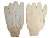 Cotton Gloves With Leather Palm