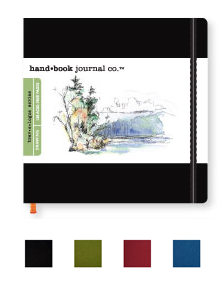 Travelogue Journal – Square 5.5 x 5.5 in. – Landscape Cadmium Green